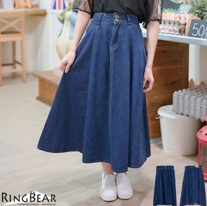 Long Denim Skirt RingBear 24 Plus Size